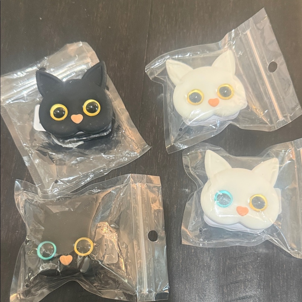 Cat head phone popper with mirror new